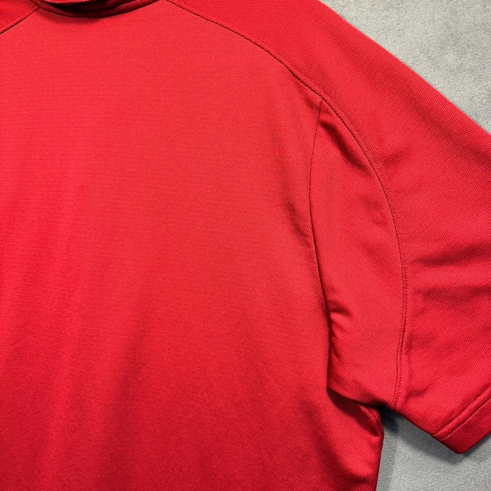 Nike Polo Shirt Mens XL Red Short Sleeve Swoosh Logo Golf Athletic Excellent